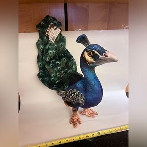 NWT Plush peacock - Realistic - 14”